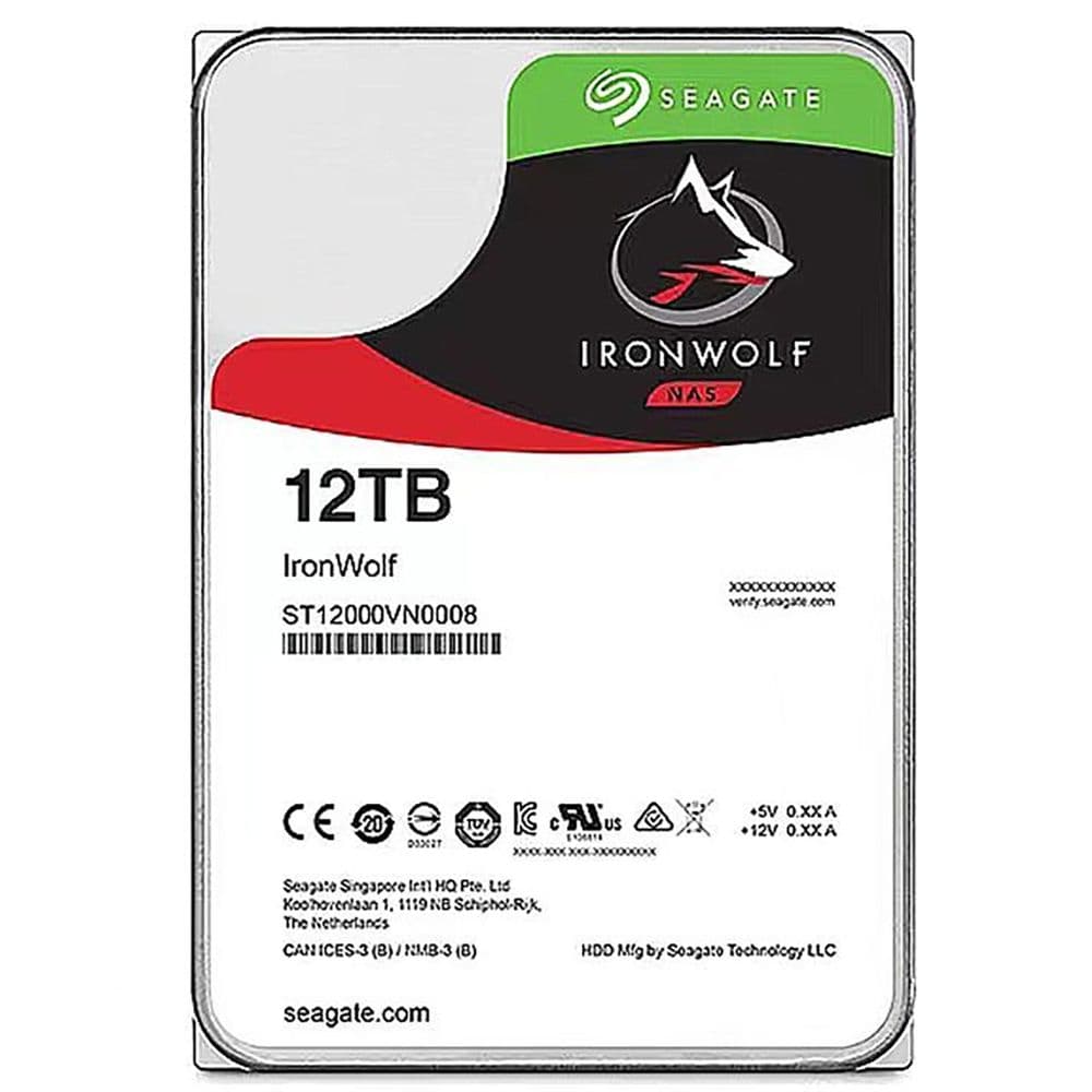Жесткий диск Seagate IronWolf NAS ST12000VN0008 12TB 3.5" SATA 6Gb/s, 7200rpm, 256MB, 24x7, Bulk