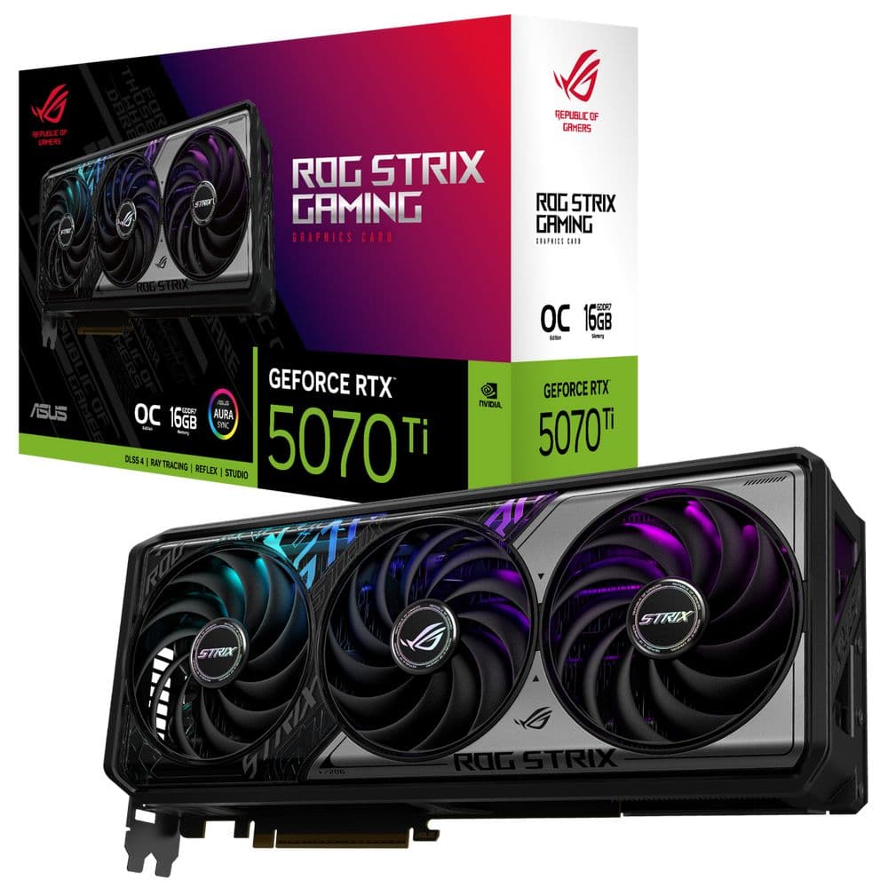 Видеокарта ASUS RTX5070Ti ROG STRIX OC 16GB GDDR7 256bit 3xDP 2xHDMI 3FAN RTL [ROG-STRIX-RTX5070TI-O16G-GAMING]