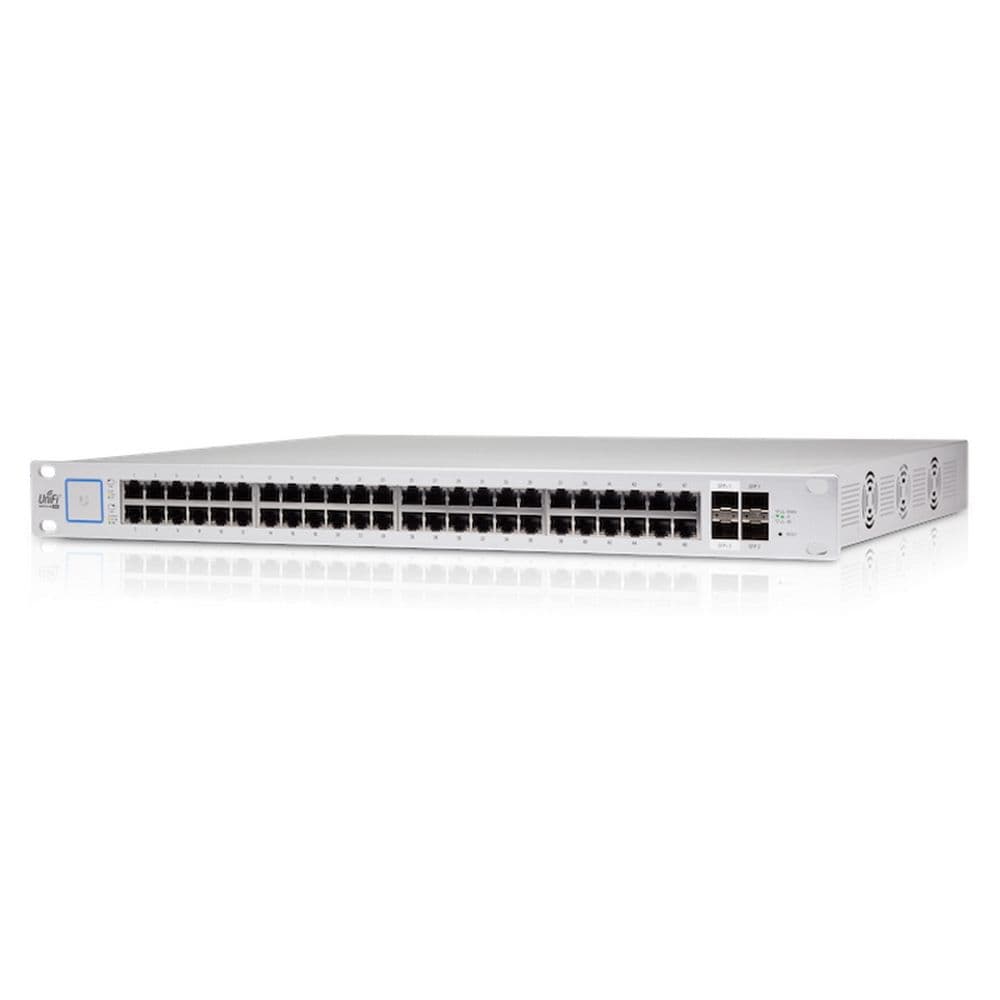 Коммутатор Ubiquiti Bad Pack UniFi Switch 48 PoE [USW-48-PoE] Ubiquiti PoE в стойку, 48х 1G RJ45, 4х SFP, Втраздача 195