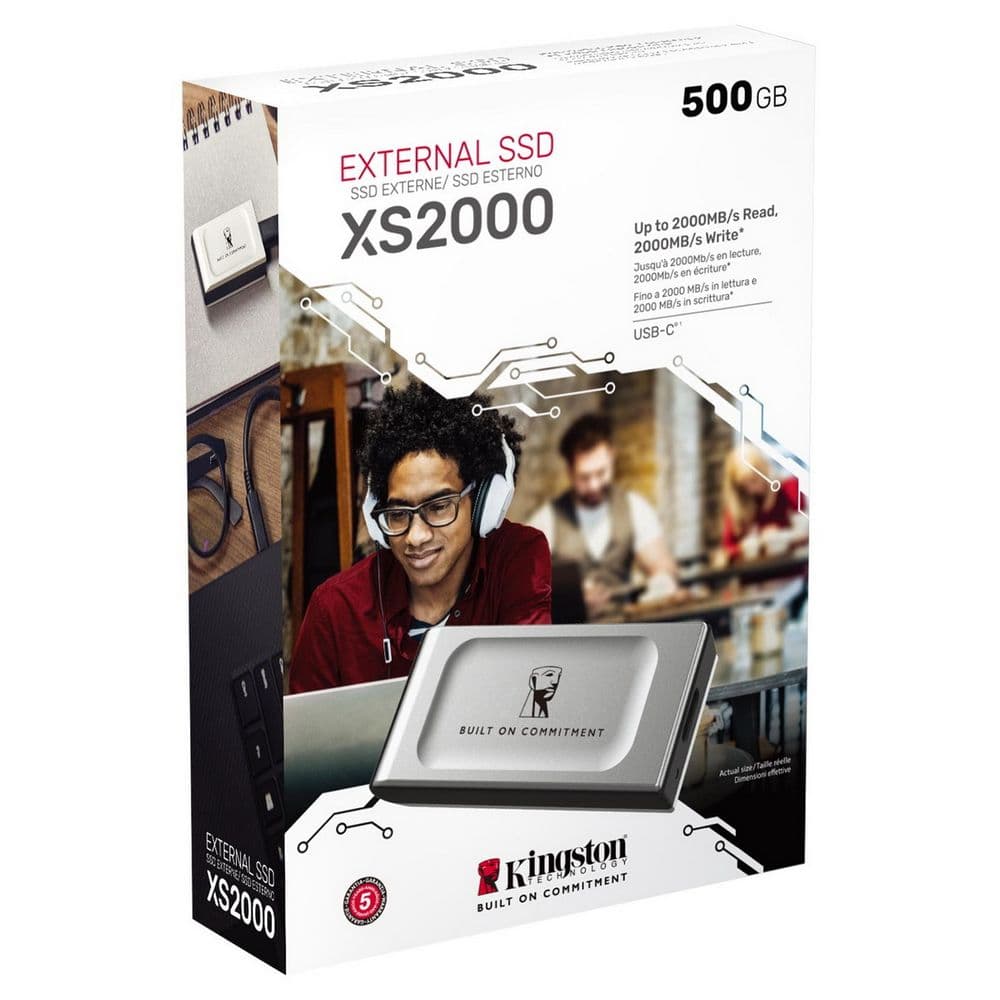Твердотельный накопитель SSD Kingston USB 3.2 Gen 2x2 500GB XS2000 PORTABLE SSD, 2000/2000