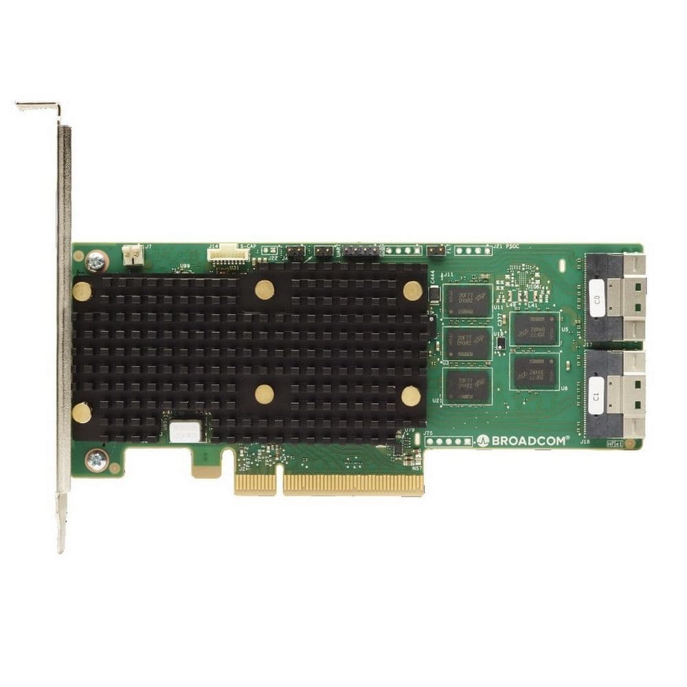 RAID-контроллер Broadcom 9660-16i SGL (05-50107-00 / 03-50107-00001 / 03-50107-00002 / 03-50107-00003 / 03-50107-00004), PCIe 4.0 x8, LP, 24G SAS/SATA/NVMe, RAID 0,1,5,6,10,50,60, 16port(2x8 SFF-8654), 4GB Cache, SAS4116 ROC, RTL (S1)