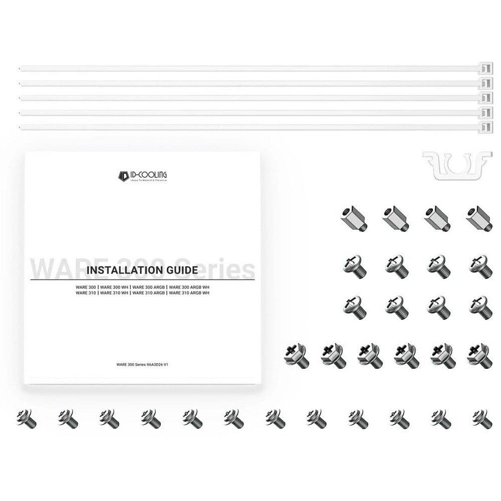 Корпус Case ID-Cooling WARE 300 ARGB White mATX/win TG/ 4 fans/ Type C/ CPU 160mm/ GPU 320mm/ no PSU