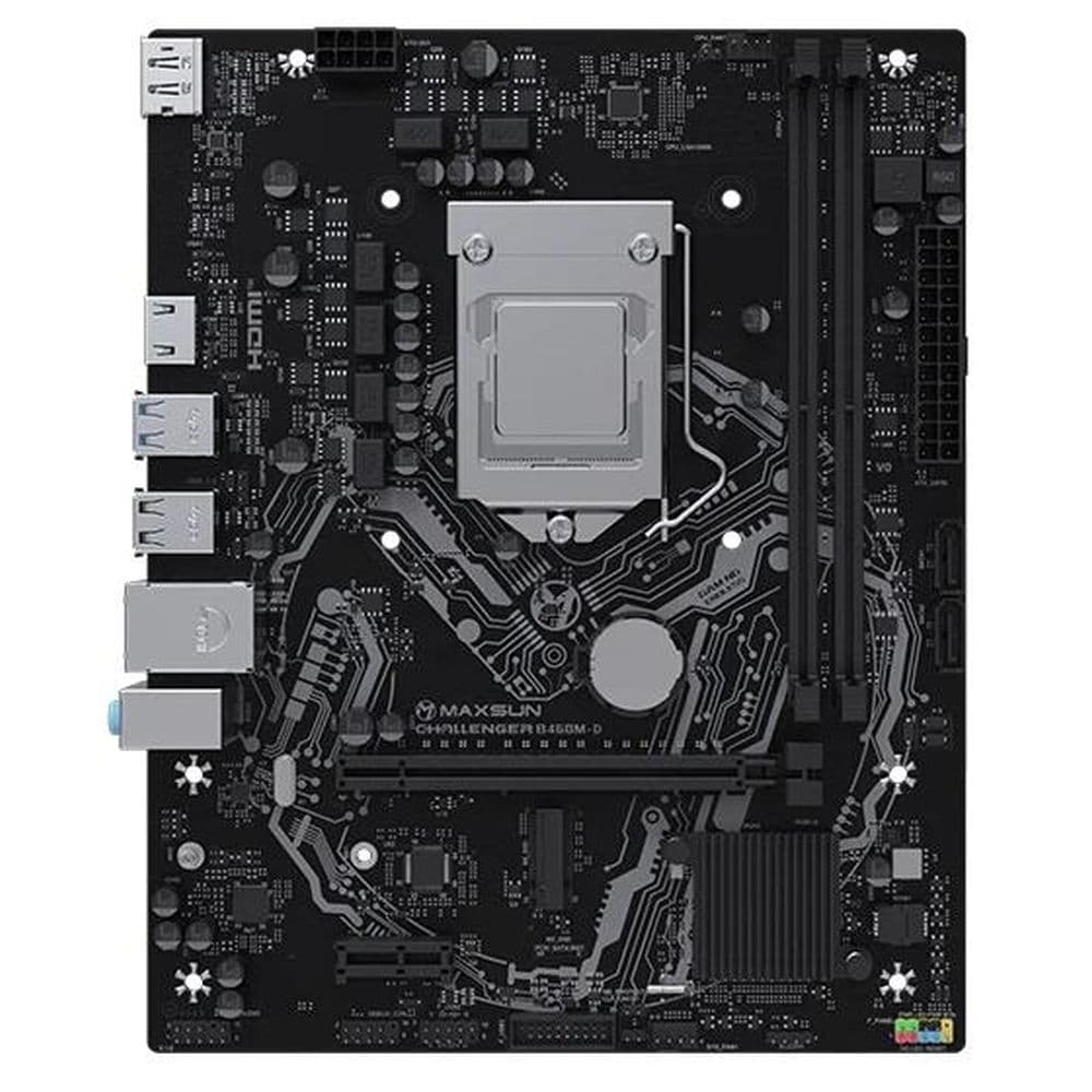 Материнская плата Maxsun MS-Challenger B460M-D B460, LGA1200, 2*DDR4, 1*PCIEx16, 1*PCIEx1, 1*M.2, 4*USB3.2 Gen1, 6*USB2.0, 2*SATA3.0, 1G, DP, HDMI, M-ATX, RTL