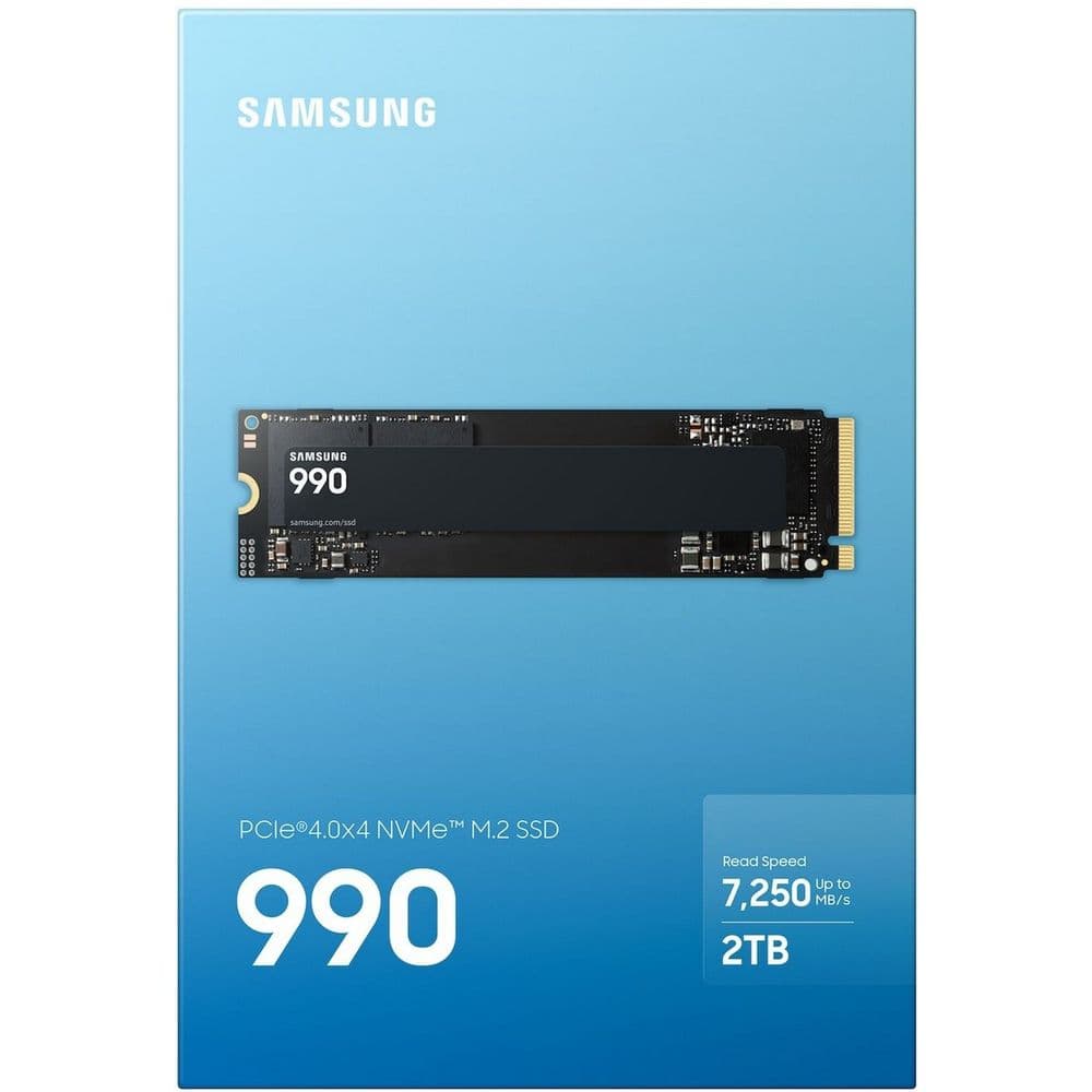 Твердотельный накопитель SSD M.2 2280 2TB Samsung 990 EVO NVMe 2.0, PCIe 4.0 x4, TLC 3D NAND, 7250R/6450W MB/s