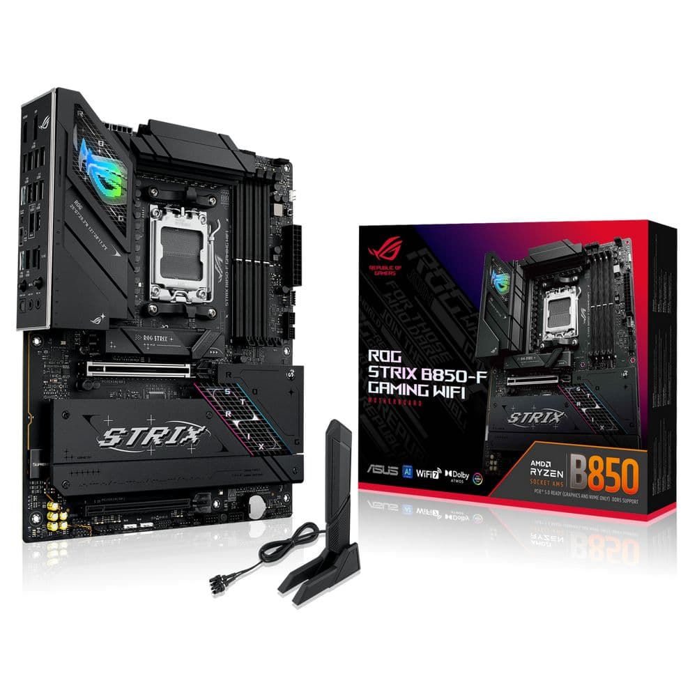 Материнская плата ASUS Bad Pack ROG STRIX B850-F GAMING WIFI AM5 ATX 4xDDR5 2xPCIEx16 4xM.2 2хUSB-C DP HDMI 2.5GLAN Wi-Fi 7
