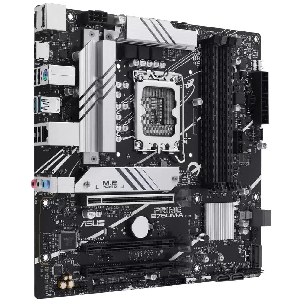Материнская плата ASUS PRIME B760M-A-CSM B760, LGA1700, 4*DDR5, 3*PCIEx16, 2*M.2, 1*TypeC, 2*USB3.2Gen2, 4*USB3.2Gen1, 9*USB2.0, 4*SATA3.0, 2.5G, DP, 2xHDMI, M-ATX, RTL
