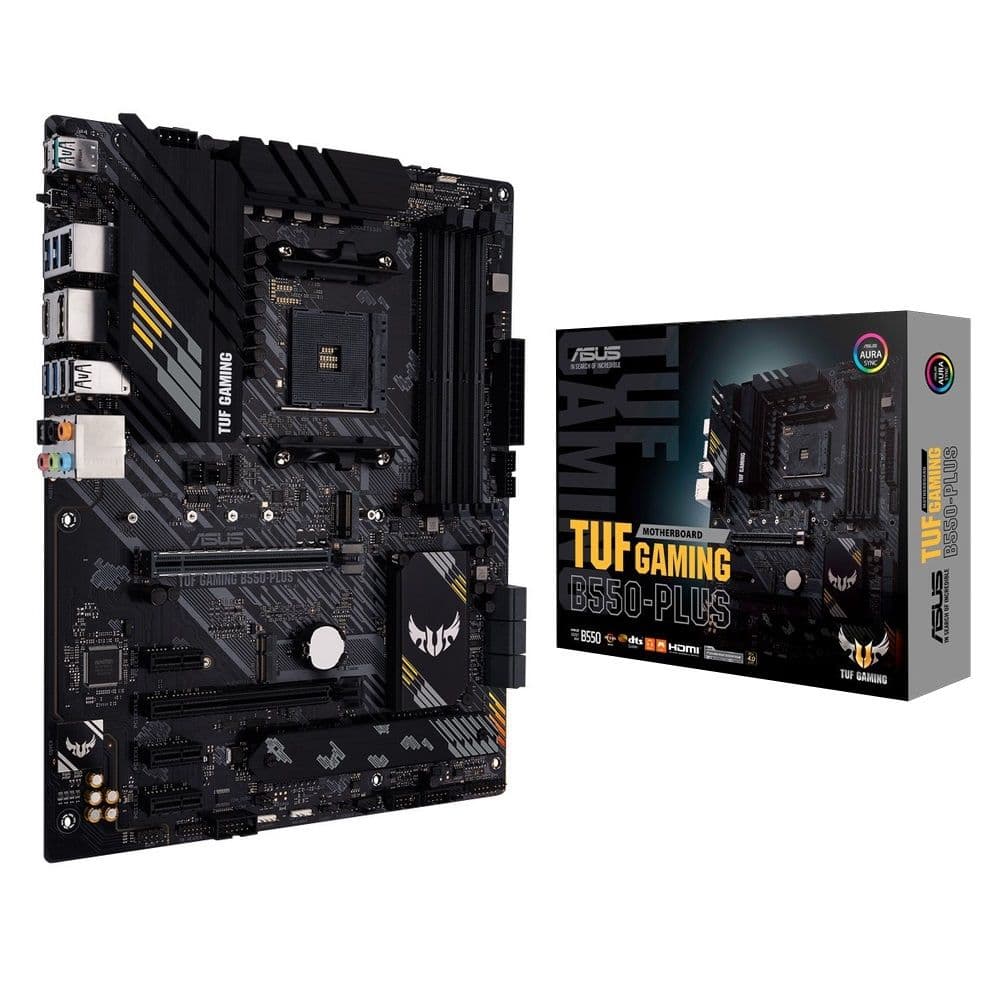 Материнская плата ASUS TUF GAMING B550-PLUS AM4 ATX 4хDDR4 2хPCIEx16 3хPCIEx1 2xM.2 USB-C DP HDMI 2.5GLAN