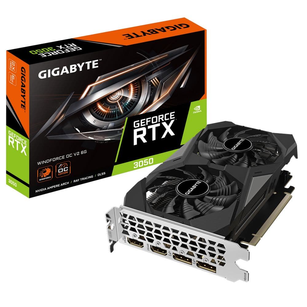 Видеокарта Gigabyte Bad Pack RTX3050 WINDFORCE OC V2 6GB GDDR6 96bit 2xDP 2xHDMI 2FAN RTL