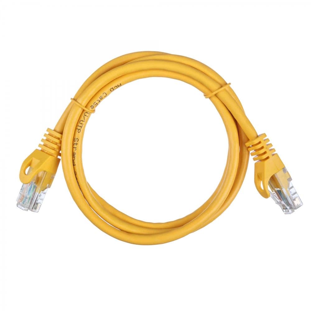 Патч-корд ACD-LPU5E-10YCat5e UTP 24AWG 4Pair, 7/0.18мм CCA Желтый,1.0м