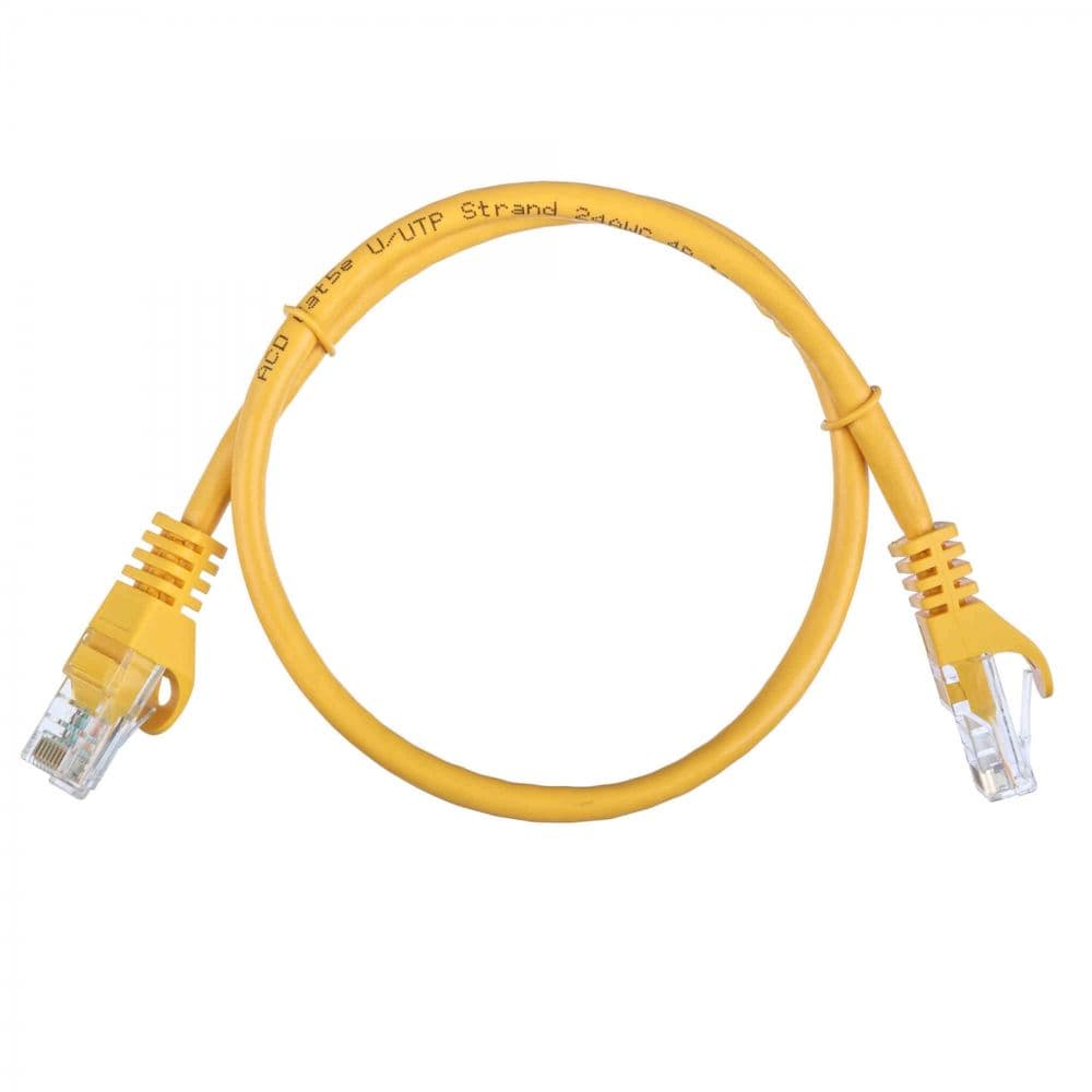 Патч-корд |ACD-LPU5E-5DY| Cat5e UTP 24AWG 4Pair, 7/0.18мм CCA Желтый, 0.5м
