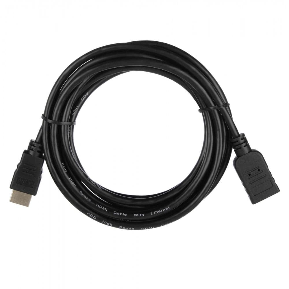 Кабель ACD-DHHF1-30B |ACD-DHHF1-30B| HDMI 1.4, Golden Plated,19m/19f, HDMI extension, Черный, 3м |ACD-DHHF1-30B|