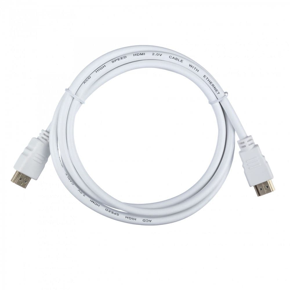 Кабель ACD-DHHM2-18W |ACD-DHHM2-18W| HDMI 2.0, Golden Plated,19m/19m, Белый, 1.8м