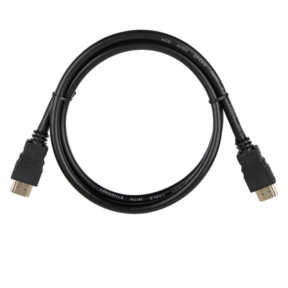 Кабель ACD-DHHM2-10B |ACD-DHHM2-10B| HDMI 2.0, Golden Plated,19m/19m, Черный, 1м