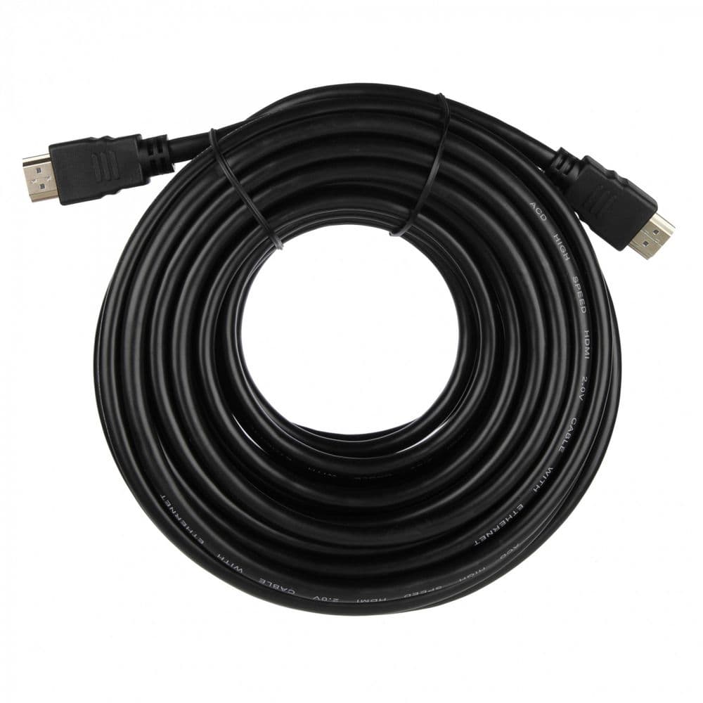 Кабель ACD-DHHM2-10M |ACD-DHHM2-10M| HDMI 2.0, Golden Plated,19m/19m, Черный, 10м