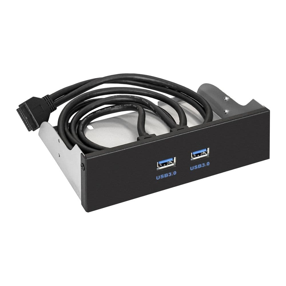 Планка USB Exegate U5H-615, 5,25", 2*USB3.0, черная, металл, подсоед. к MB OEM
