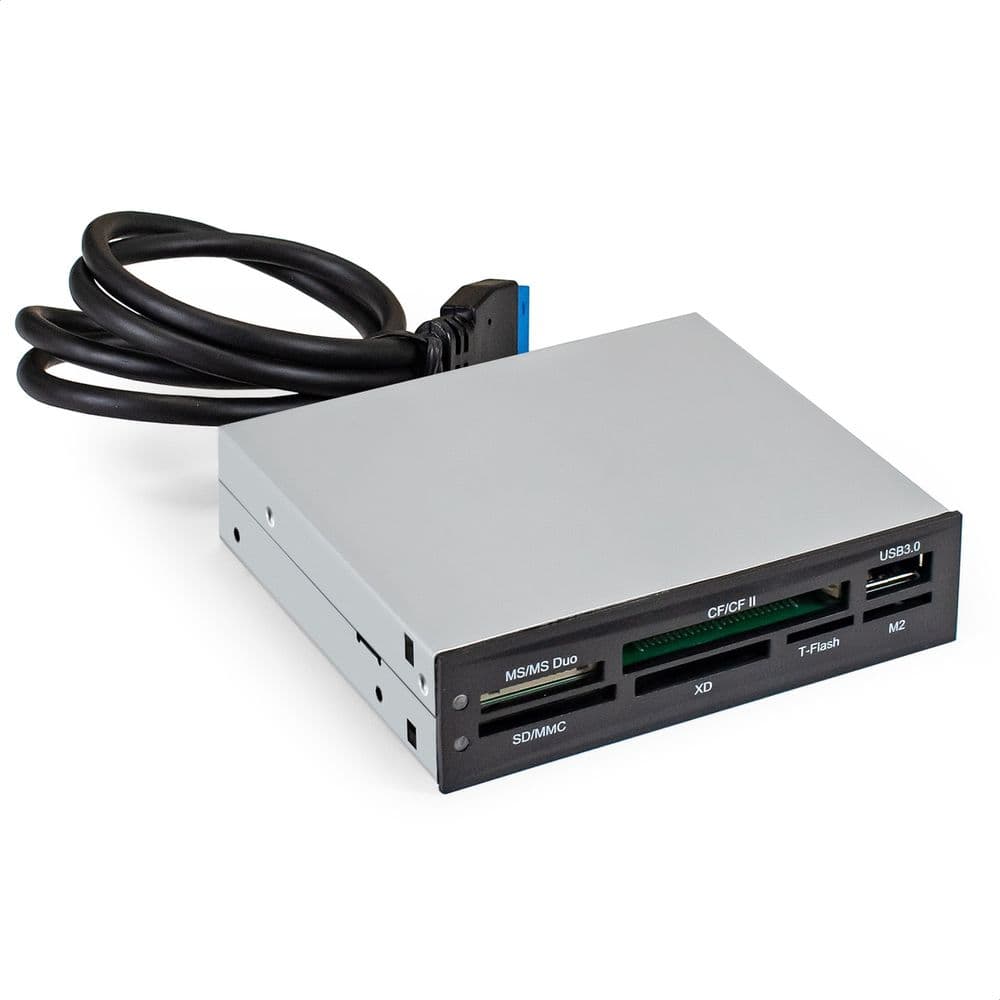 Картридер Exegate «Картридер USB3.0 ExeGate <CR-611U3> (внутренний, 3.5», мультиформатный:» SD/SDHC/SDXC/MMC/microSD/T-Flash/CF/MS/MS micro/XD, 1 доп.порт USB3.0, черный, металл)