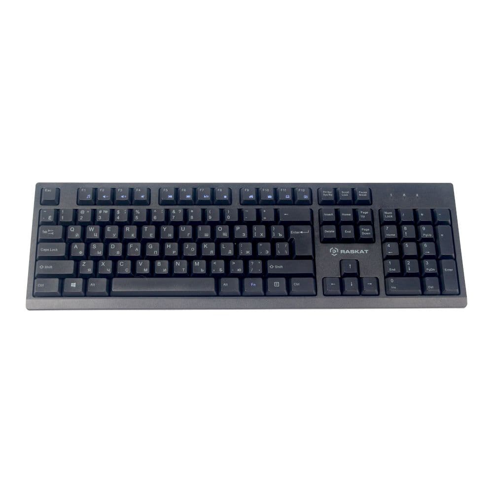 Комплект проводной Raskat KB2510 [ACD-KB2510-RBB] Клавиатура KB251 черная, 104 клавиши влаги, USB кабель 1.3 м, Мышь KM803 черная, оптическая, 1200dpi, 3 кнопки, USB кабель 1.3м, brown box Bad Pack
