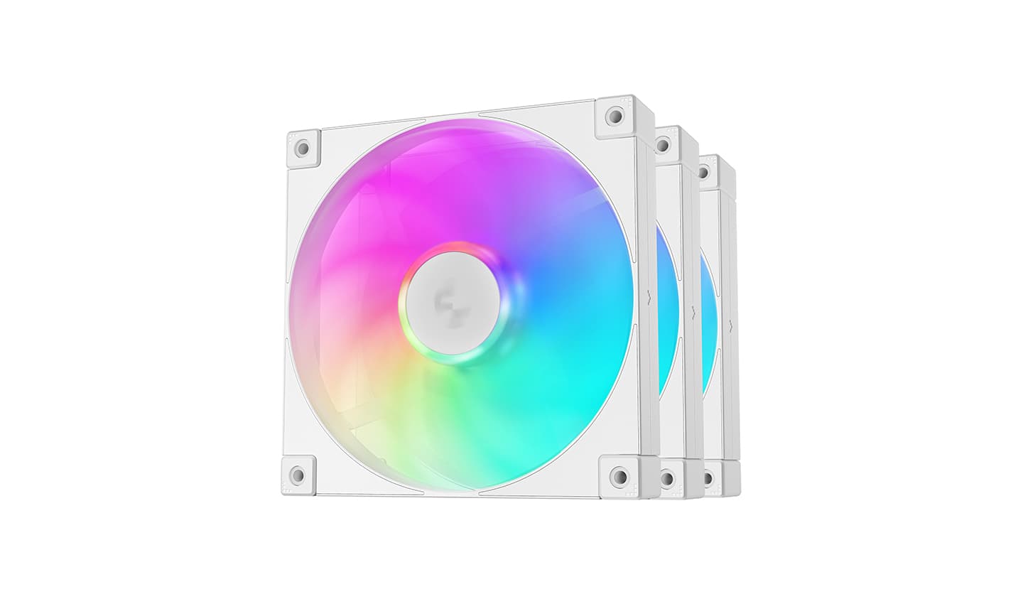 Вентилятор DEEPCOOL FD14 ARGB WH-3 IN 1 140x140x25мм (12шт./кор, PWM, ARGB, белый, 400-1650об/мин) Color BOX