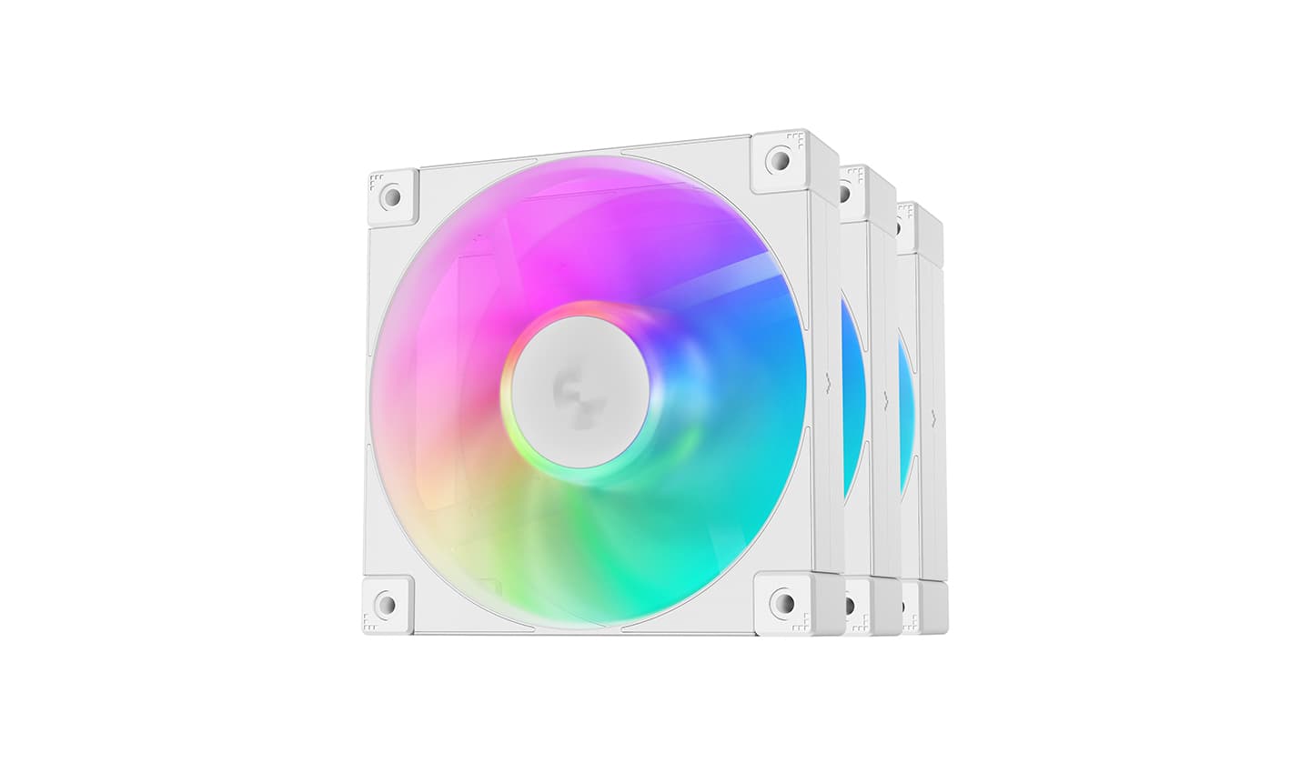 Вентилятор DEEPCOOL FD12 ARGB WH-3 IN 1 120x120x25мм (16шт./кор, PWM, ARGB, белый, 400-2050об/мин) Color BOX