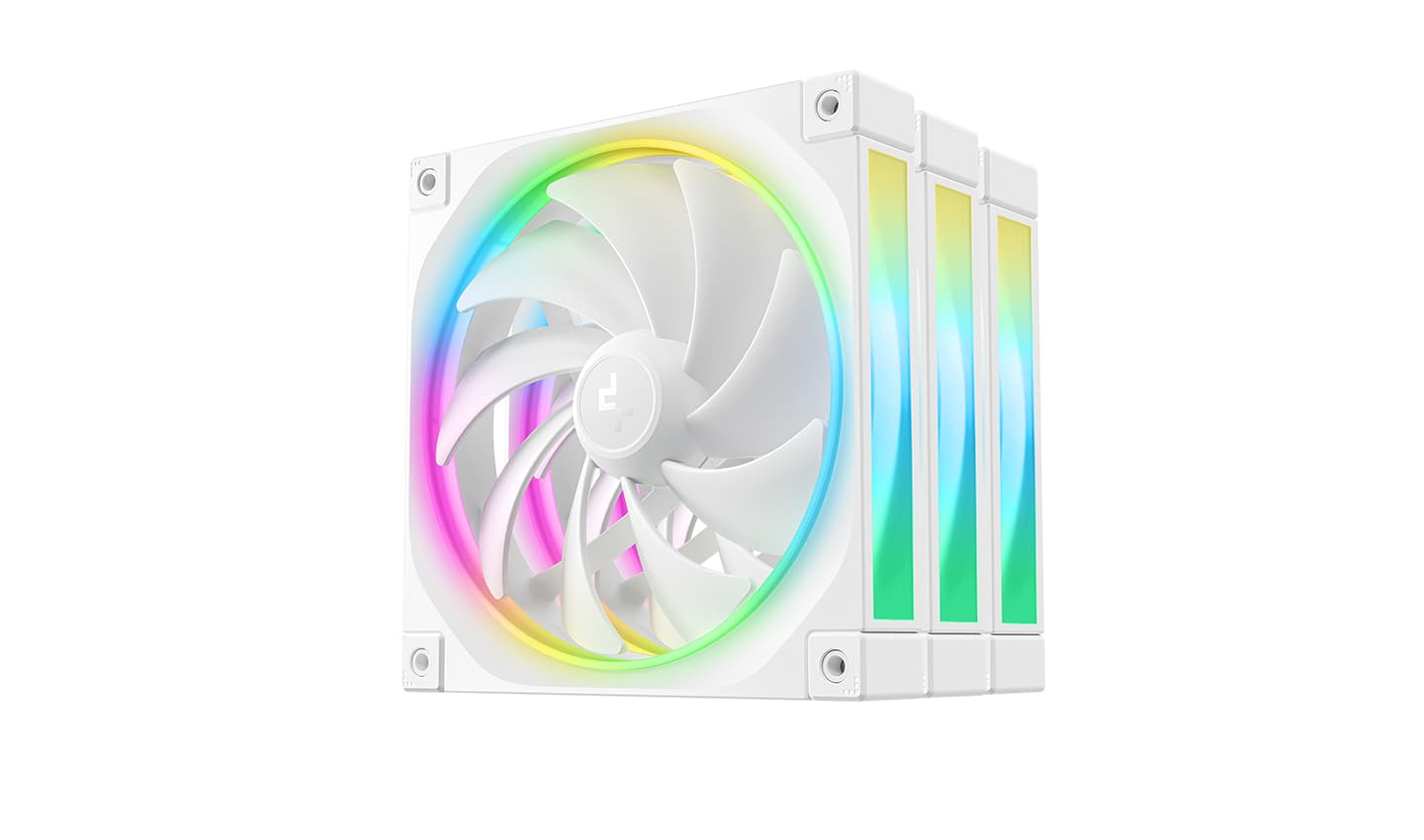 Вентилятор DEEPCOOL FL14 WH-3 IN 1 140x140x25мм (12шт./кор, PWM, ARGB, белый, 500-1700об/мин) Color BOX