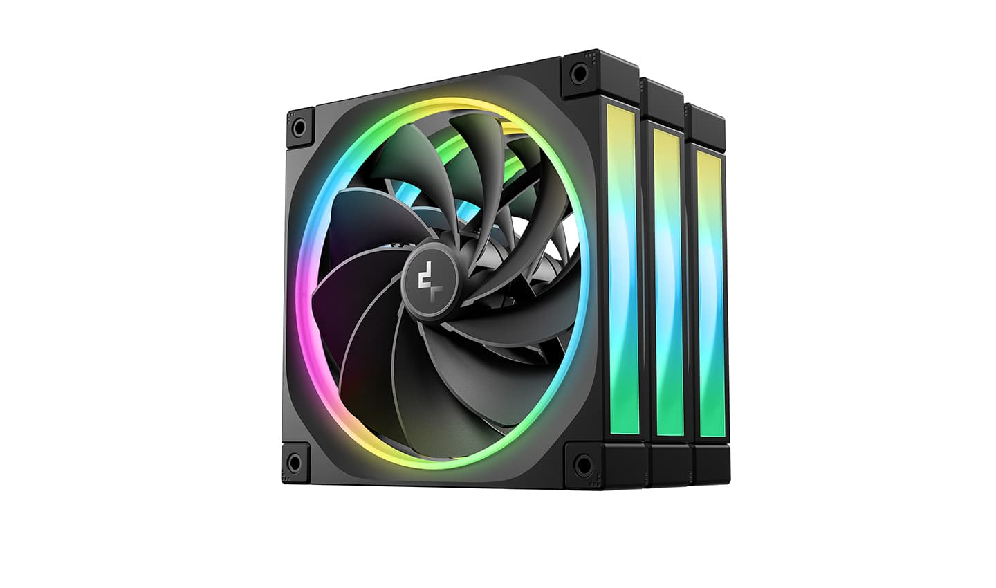 Вентилятор DEEPCOOL FL14R-3 IN 1 140x140x25мм REVERSE (12шт./кор, PWM, ARGB, черный, 500-1700об/мин) Color BOX