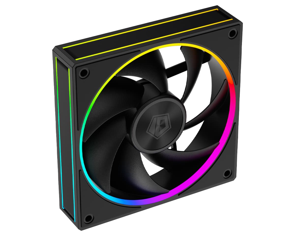 Вентилятор ID-COOLING AF-127-ARGB-K 120x120x27мм (60шт./кор, PWM, резиновые углы, черный, 500-2000об/мин) BOX
