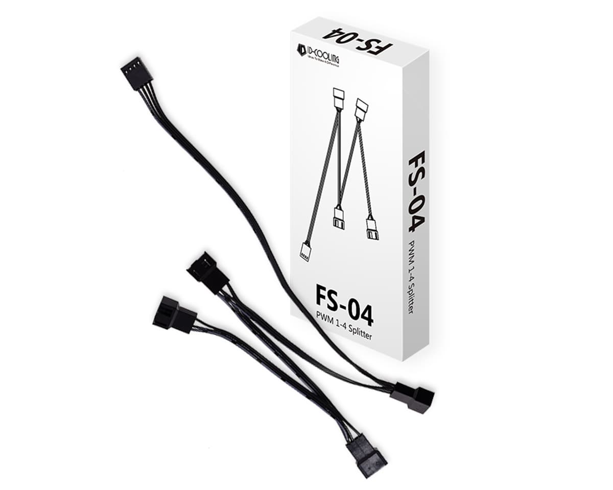 Кабель-разветвитель 1/4 ID-COOLING FS-04 (160шт/кор, 12V, PWM, 4 pin) Retail