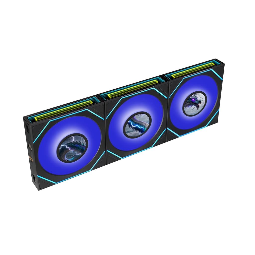 Комплект вентиляторов (3шт.) Lian Li UNI FAN SL INF LCD FLEX 120 / 12SLIND1F3B BLACK / 120x124x28мм (PWM, ARGB, 2600 об/мин (Max.), 33dBa) / G9F.12SLIND1F3B.R0