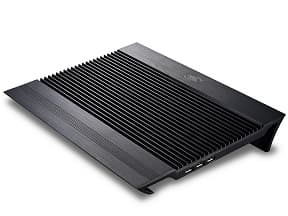 Подставка для охлаждения ноутбука DEEPCOOL N8 BLACK (8шт/кор, до 17", вентилятор 2x140мм, алюминий, черный, 2USB ) Retail box