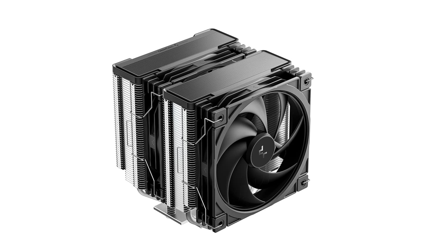 Кулер DEEPCOOL AG620 G2 LGA1954/1851/1700/AM5/AM4 (9шт/кор, TDP 270W, PWM, DUAL Black Fan 120mm, 6 тепл. трубок, черный) RET