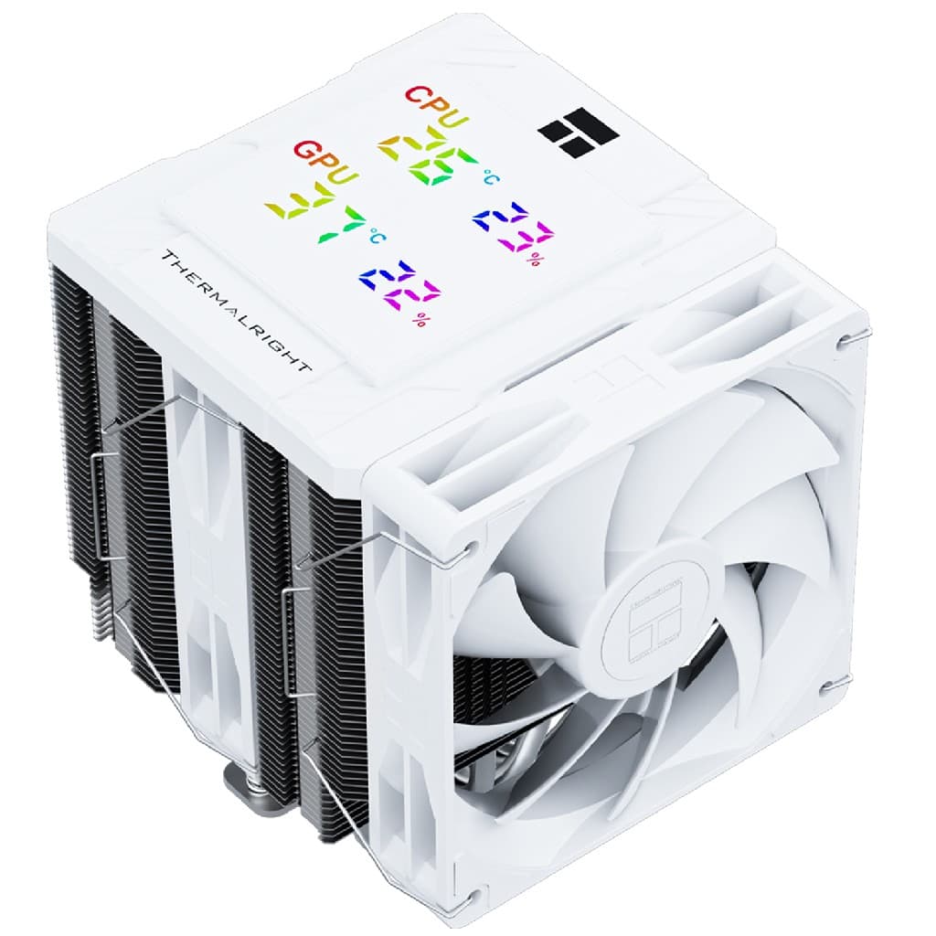 Кулер Thermalright Peerless Assassin 120 Digital White  LGA115X/1200/1700/1851AM4/AM5 (Dual Tower, 2x120mm PWM Fan, медное основание, 6 тепл. трубок 6мм) / TRPA120DW