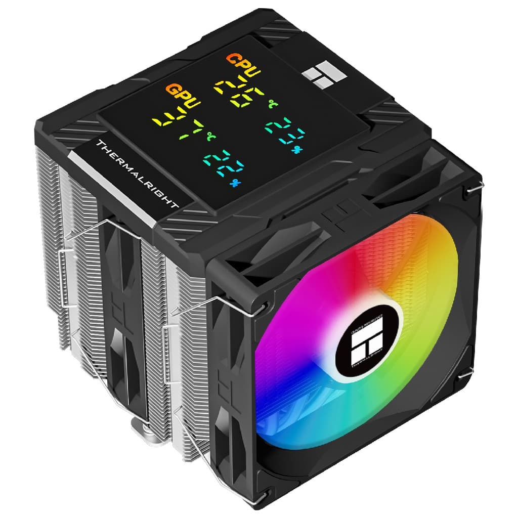Кулер Thermalright Peerless Assassin 120 Digital ARGB Black  LGA115X/1200/1700/1851AM4/AM5 (Dual Tower, 2x120mm ARGB PWM Fan, медное основание, 6 тепл. трубок 6мм) / TRPA120DAB