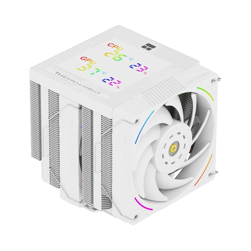 Кулер Thermalright Phantom Spirit 120 Digital Snow  LGA115X/1200/1700/1851/AM4/AM5 (Dual Tower, 2x120mm ARGB PWM Fan, медное основание, 7 тепл. трубок 6мм) / TRPS120DSNOW