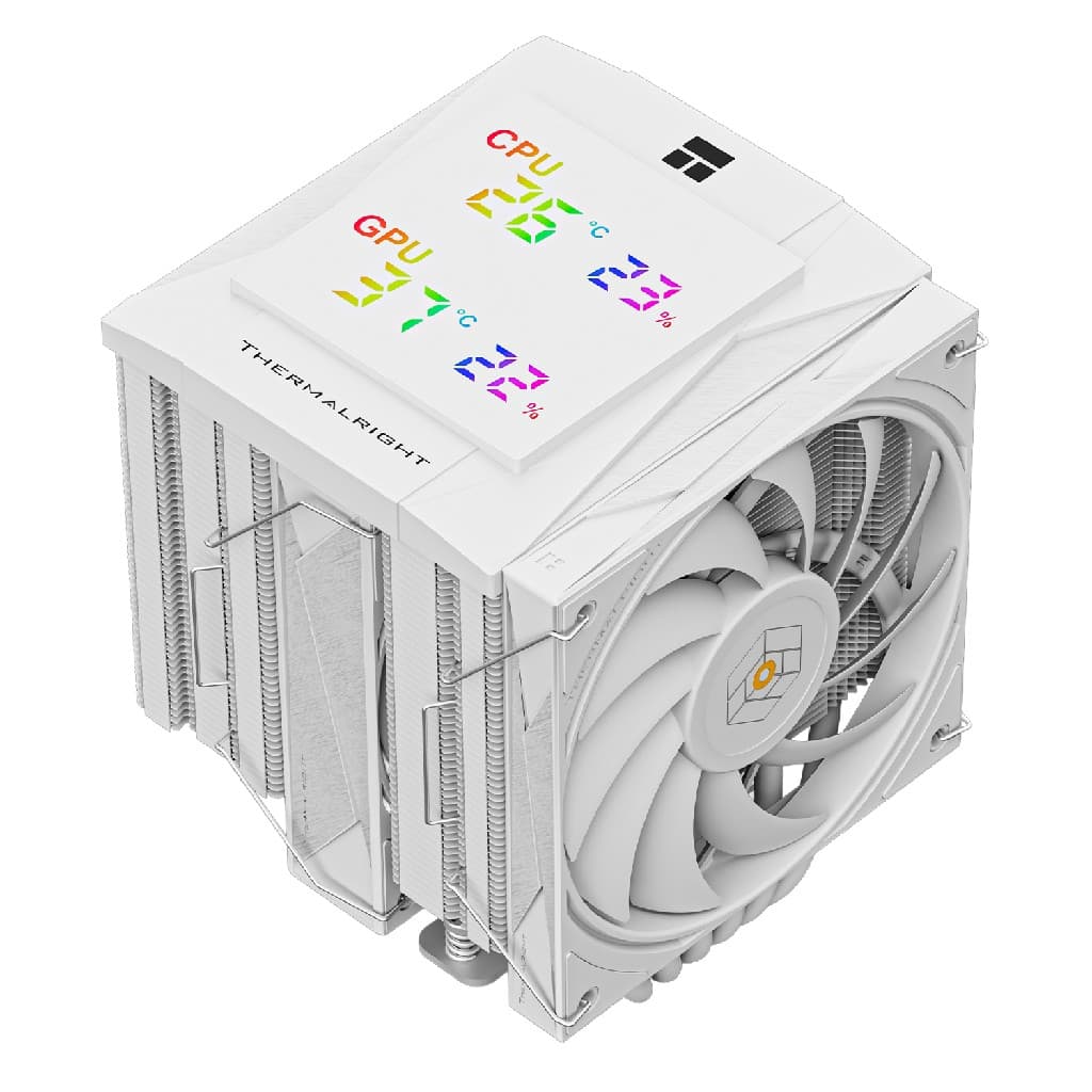 Кулер Thermalright Royal Knight 120 Digital White LGA115X/1200/1700/1851/2011/2066/ AM4/AM5 (2x120mm PWM Fan, медное основание, 6 тепл. трубок 6мм) / TRRK120DW