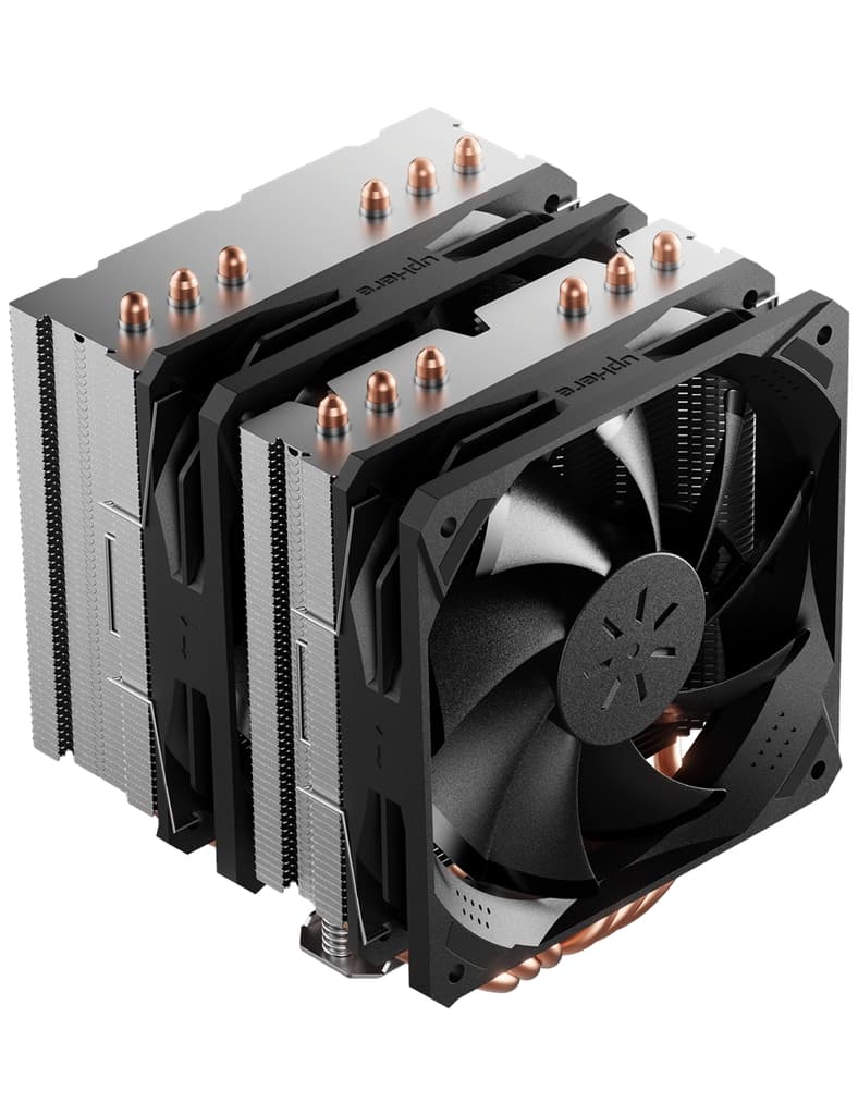 Кулер upHere D6SEK Black / 6HPx6mm, 260W TDP, dual tower, 2x120mm fans, 600-1600RPM, 68.2 CFM, 25dBA / D6SEK