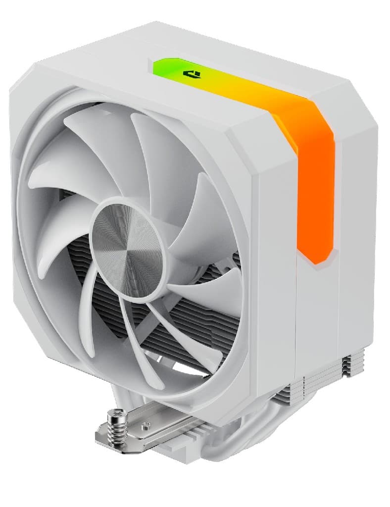 Кулер upHere UP1TC4 White / 4HPx6mm, 230W TDP, single tower, 1x120mm fan, 600-1650RPM, 68 CFM, 25dBA, ARGB cover / UP1TC4
