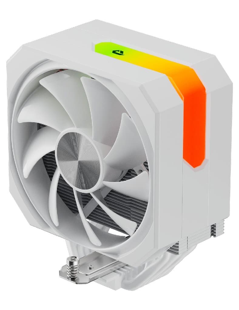 Кулер upHere UP1TC6 White / 6HPx6mm, 250W TDP, single tower, 1x120mm fan, 600-1650RPM, 68 CFM, 25dBA, ARGB cover / UP1TC6