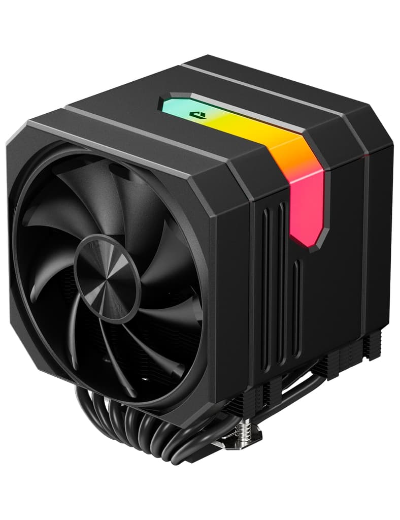 Кулер upHere UP2KC6 Black / 6HPx6mm, 265W TDP, dual tower, 2x120mm fans, 600-1650RPM, 68 CFM, 25dBA, ARGB cover / UP2KC6