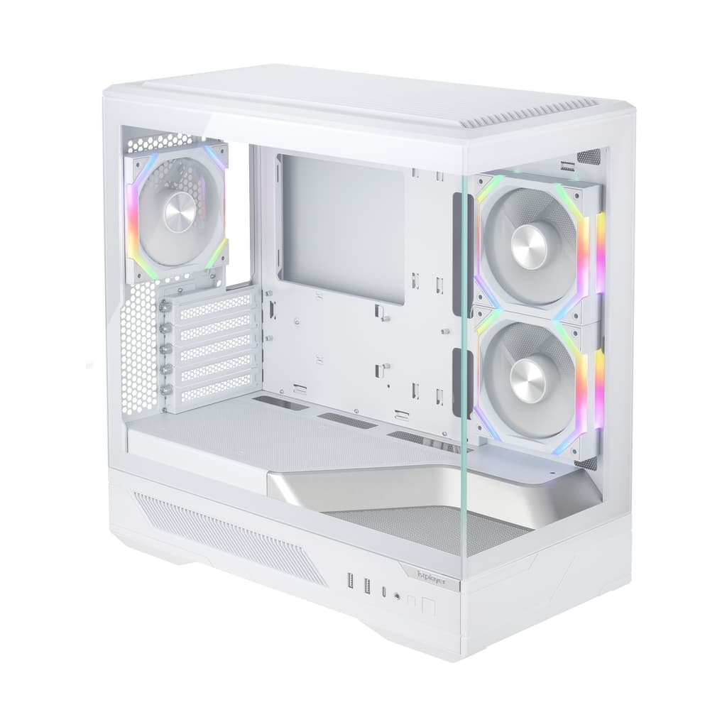 Корпус 1STPLAYER GM6 White / mATX / 3x120mm ARGB fans / GM6-WH-2FH7R-W-1FH7-W