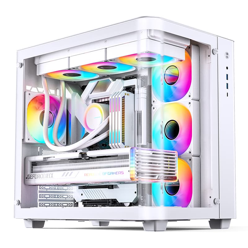 Корпус JONSBO TK-3 White, TG (aquarium), mini-ITX, mATX, ATX, белый