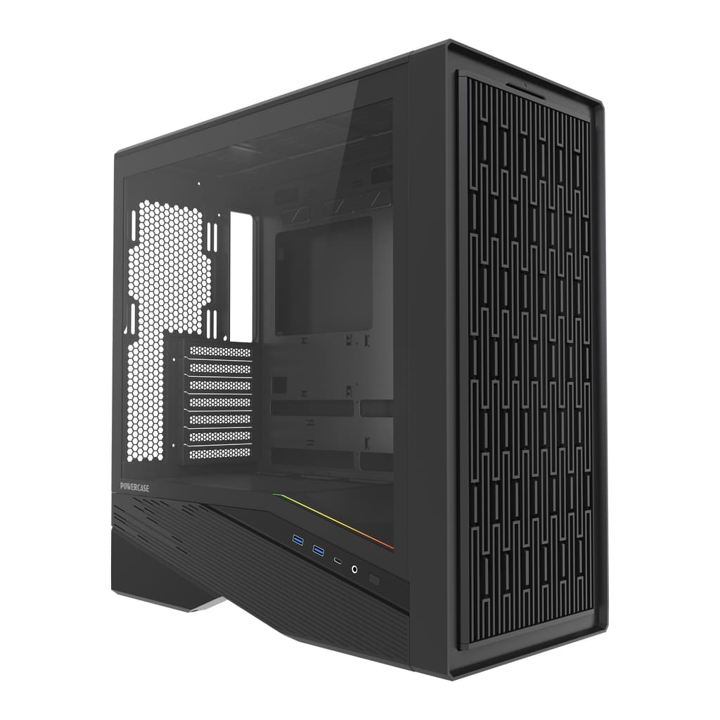 Корпус Powercase Intro, TG, Type-C, W/O Fans, чёрный, ATX  (CJ235IB-F0)