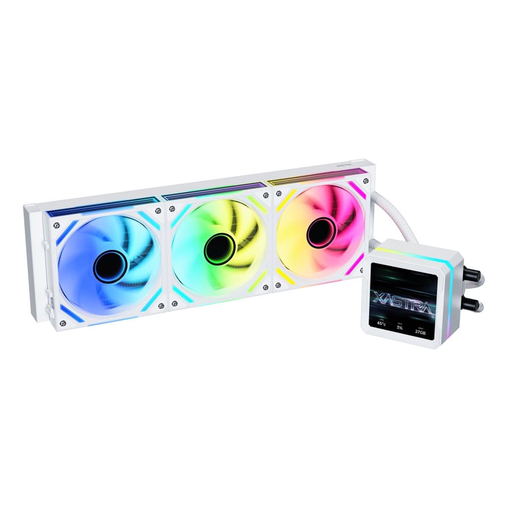 Система водяного охлаждения XASTRA Octant LS360 ARGB WH Intel LGA LGA1851/1700/1200/115X/AM5/AM4 (4" LCD IPS screen,3x FS120 fans,TDP 315W, white) RET