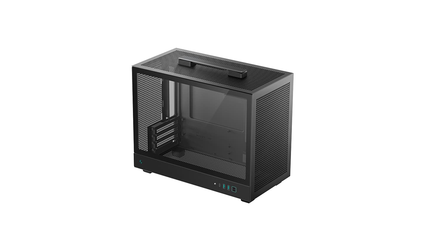 Корпус Deepcool CH160 PLUS, TG, mini-ITX, mATX, черный
