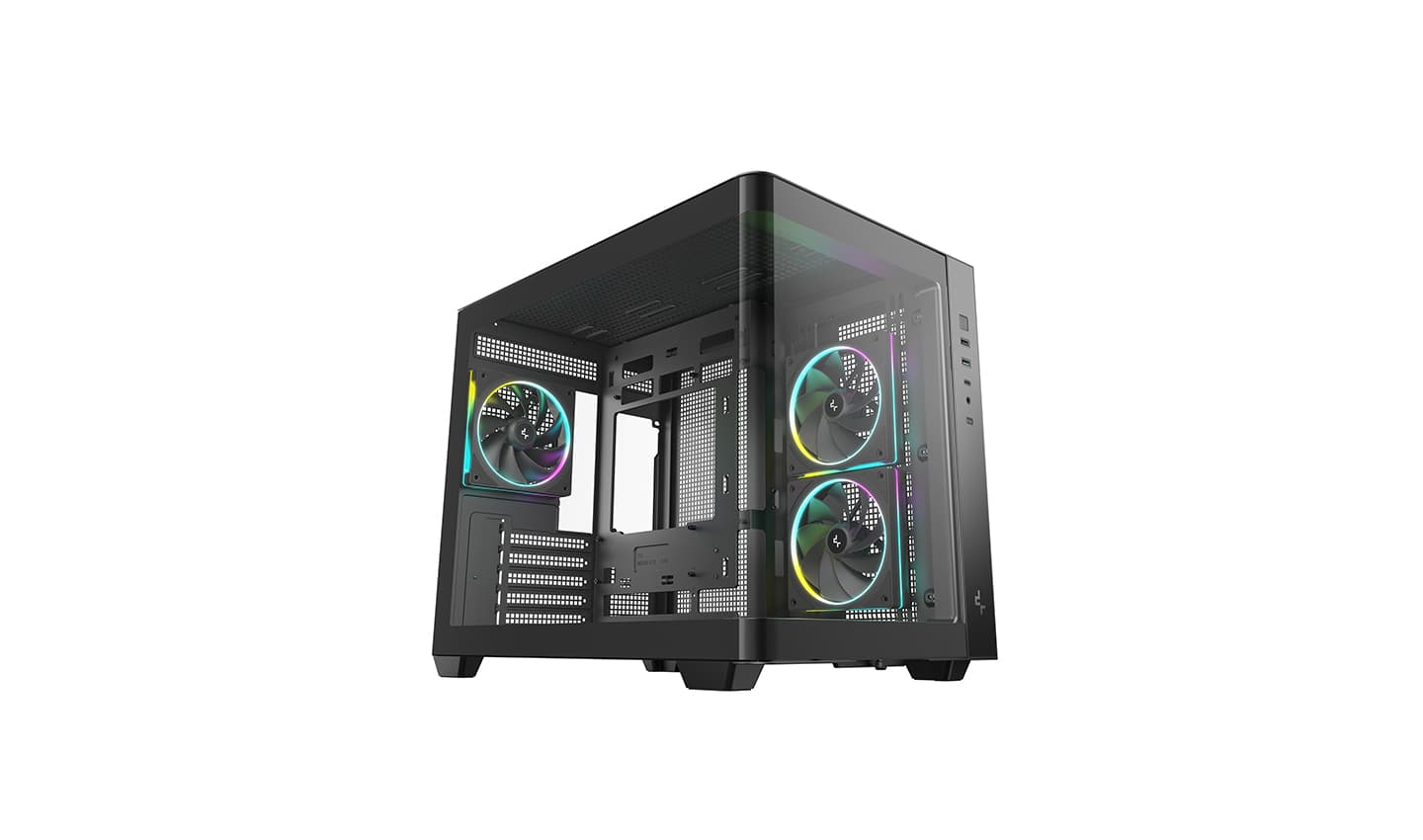 Корпус Deepcool CG330U 3F, TG (aquarium), 3x120mm ARGB Fan, mini-ITX, mATX, черный