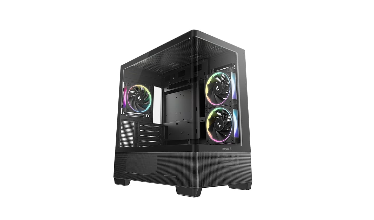 Корпус Deepcool CG380U 3F, TG (aquarium), 3x120mm ARGB Fan, mini-ITX, mATX, черный