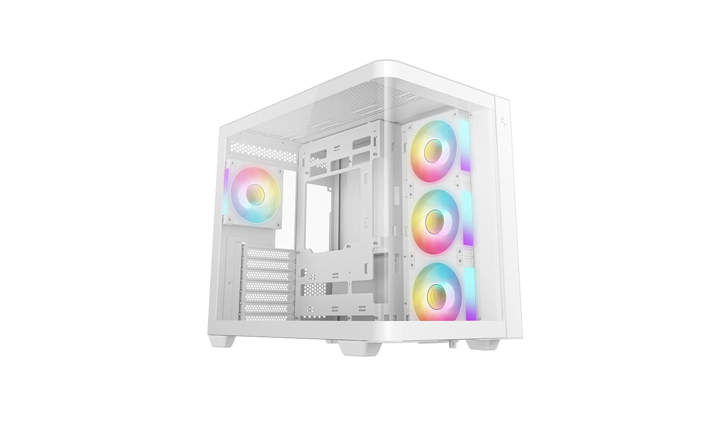 Корпус Deepcool CG530U 4F WH, TG (aquarium), 4x120mm ARGB Fan, mini-ITX, mATX, ATX, белый