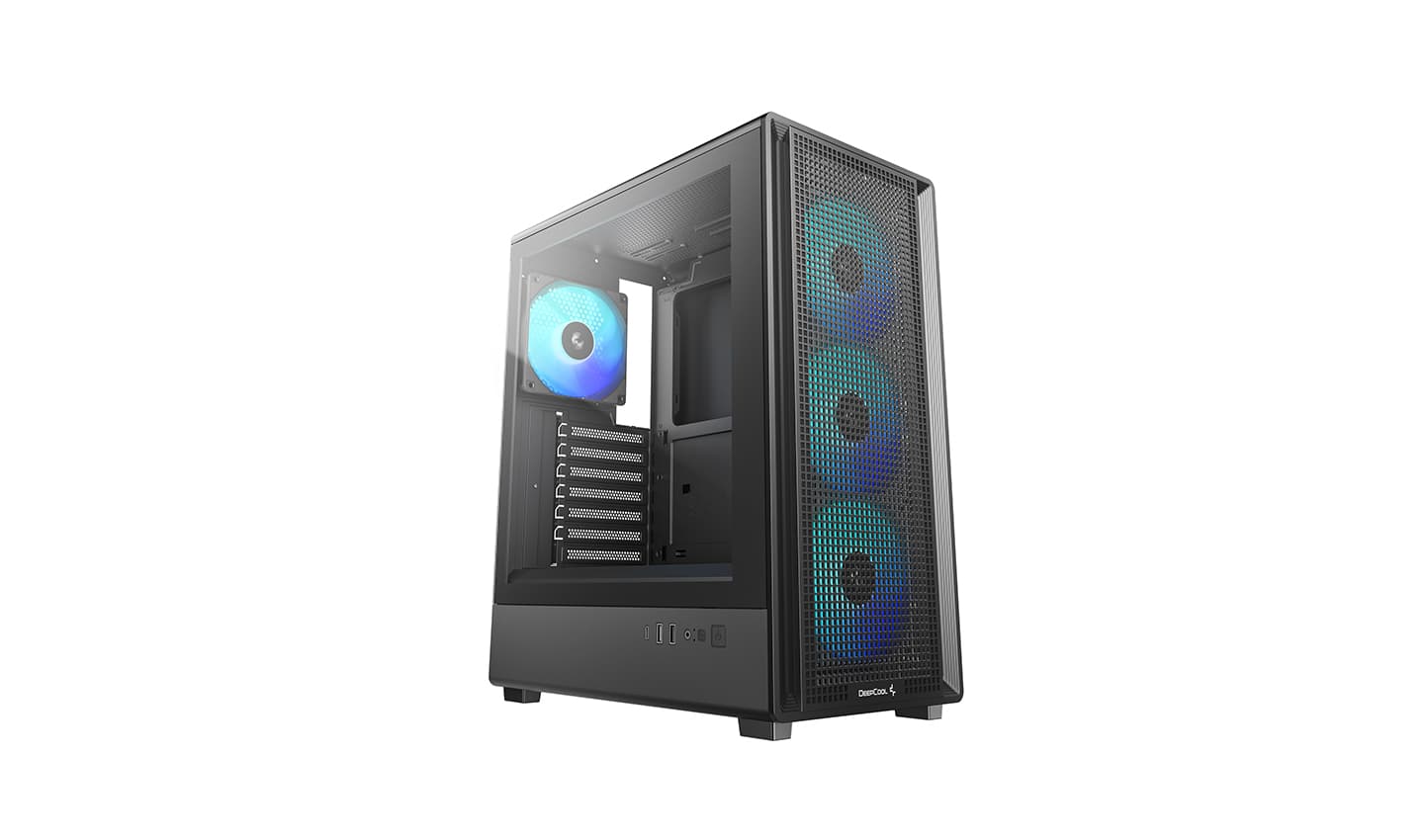Корпус Deepcool CC550 4F, TG, 4x120mm ARGB Fan, mini-ITX, mATX, ATX, черный