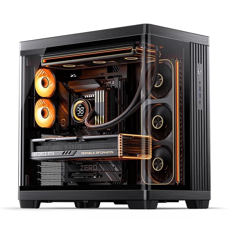 Корпус JONSBO TK-4 Black, TG (aquarium), mini-ITX, mATX, ATX, черный
