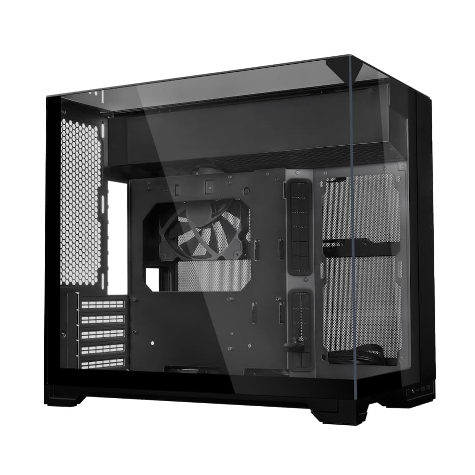 Корпус Lian Li O11 Vision-M / Black / 1 x 140mm PWM Fan / Mini-Tower, TG / G99.O11VMX.R0