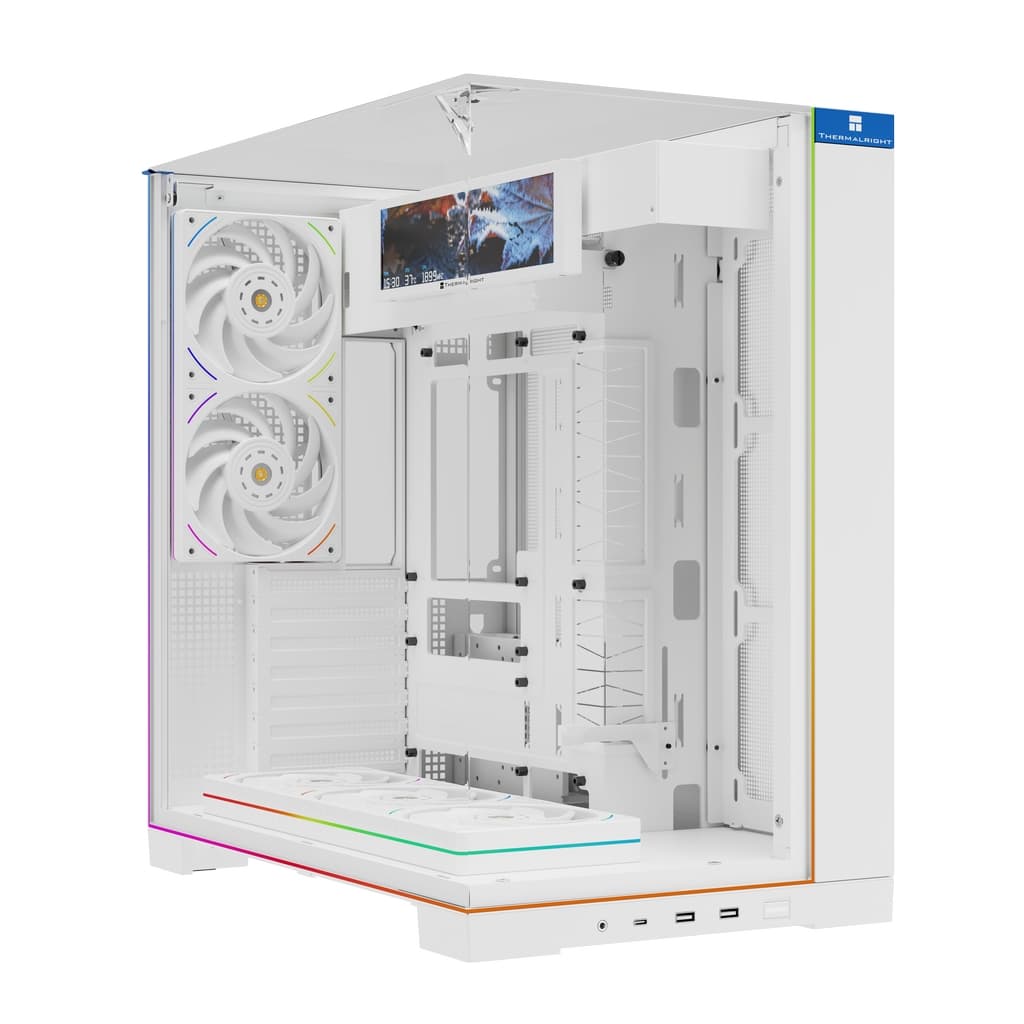 Корпус Thermalright TR-A70 Vision White FanUB / TG / TL-UB36RW+TL-UB24W PWM Fans / 9.16'' LCD screen / USB TYPE-C / ATX / TRA70VFUBW